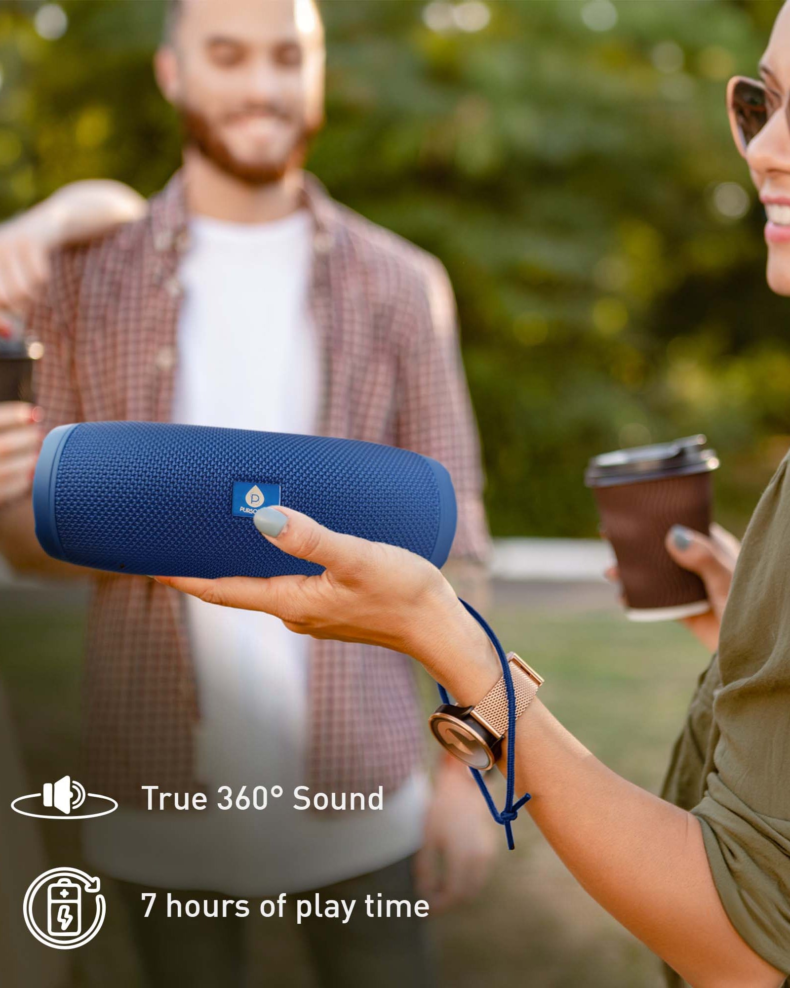 Pursonic Peak Wireless Speaker & Pursonic Waterproof Wireless Speaker Bundle – 360° Hi-Res Sound Anywhere, Anytime-1
